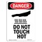 Signmission OSHA Danger Sign, Do Not Touch Hot, 10in X 7in Rigid Plastic, 7" W, 10" H, Portrait OS-DS-P-710-V-1177 - alternate 1